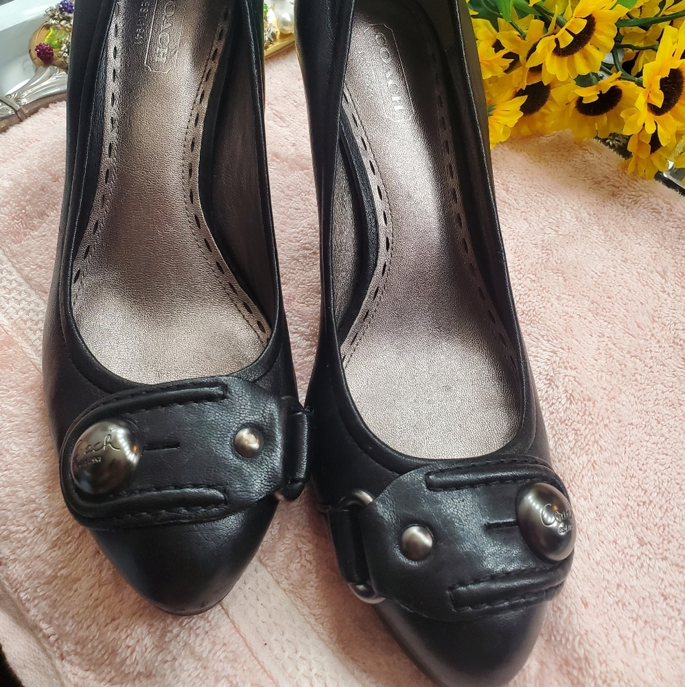 Coach heels Darlina color Black Leather - Picture 8 of 13
